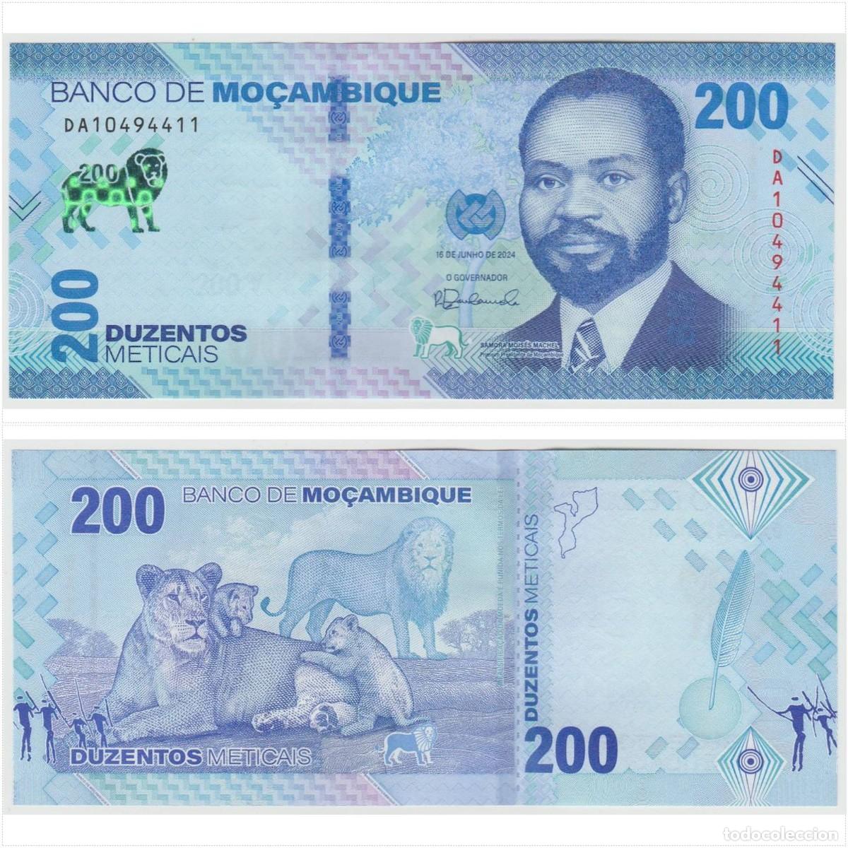 Billetes extranjeros: Mozambique 200 Meticais 2024 Pick 158 Sin Circular (el de la foto)
