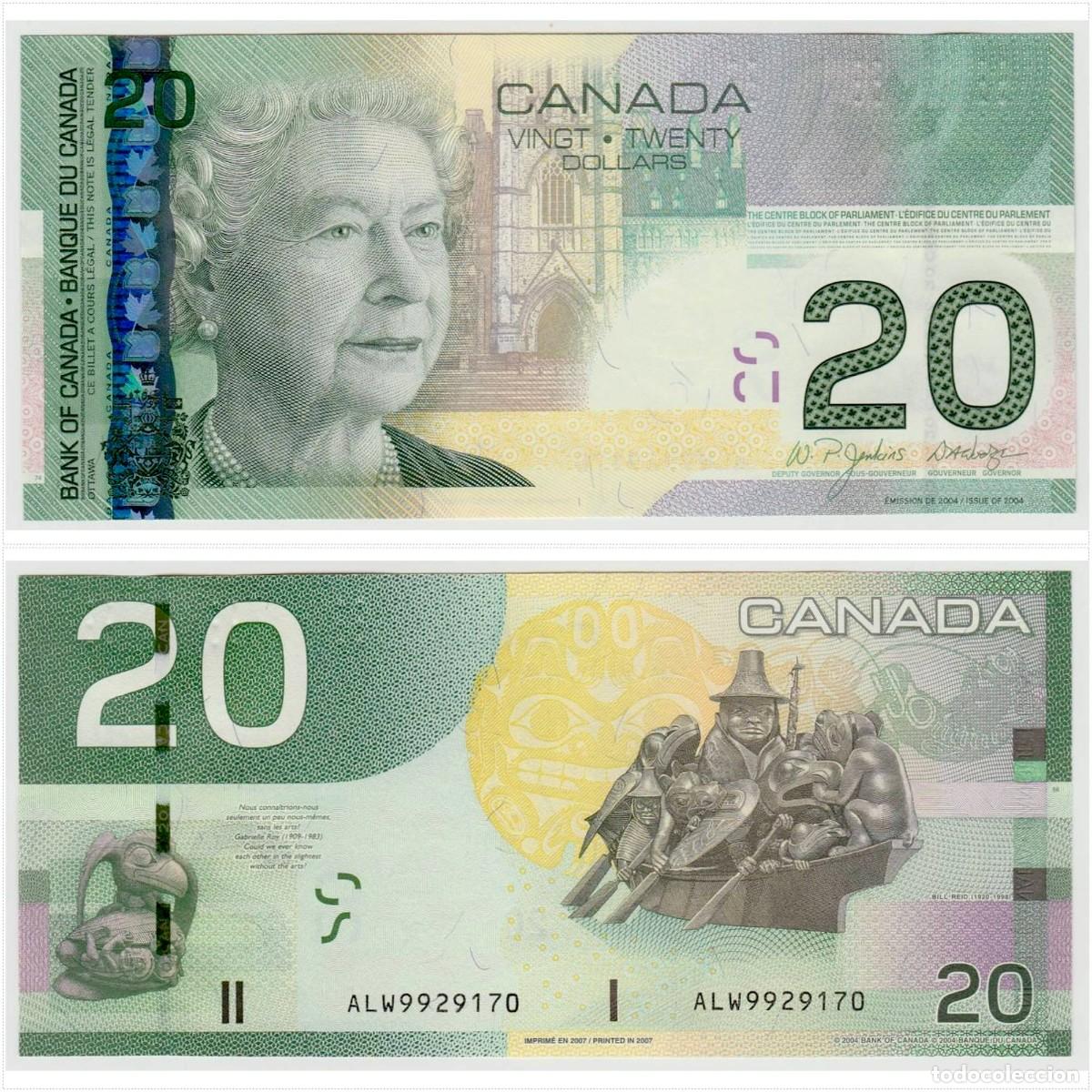Billetes extranjeros: Canada 20 D&oacute;lares 2005 n/s ALW9929170 Sin Circular (el de la foto)
