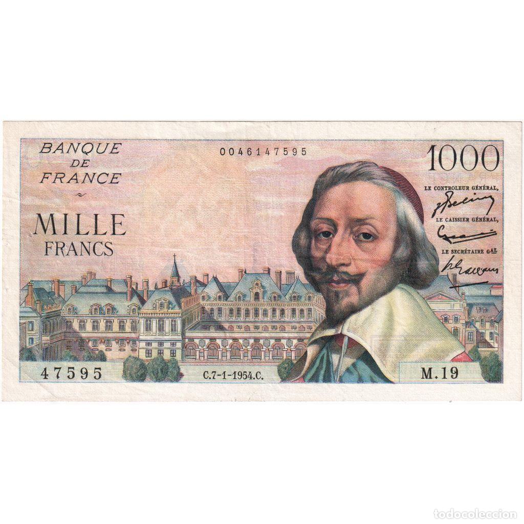 Billetes extranjeros: [#337035] Francia, 1000 Francs, Richelieu, 1954-01-07, M.19, MBC