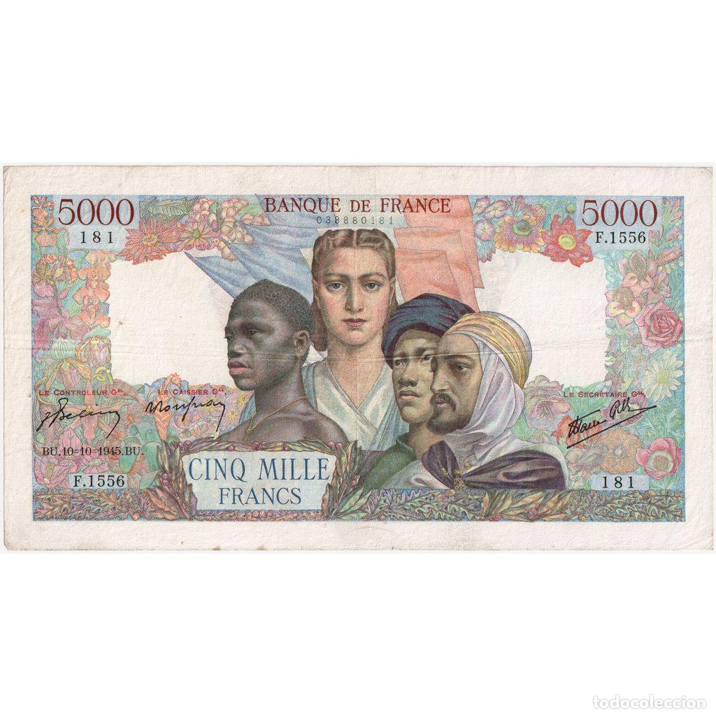 Billetes extranjeros: [#337046] Francia, 5000 Francs, Empire Fran&ccedil;ais, 1945-10-10, F.1556, BC+