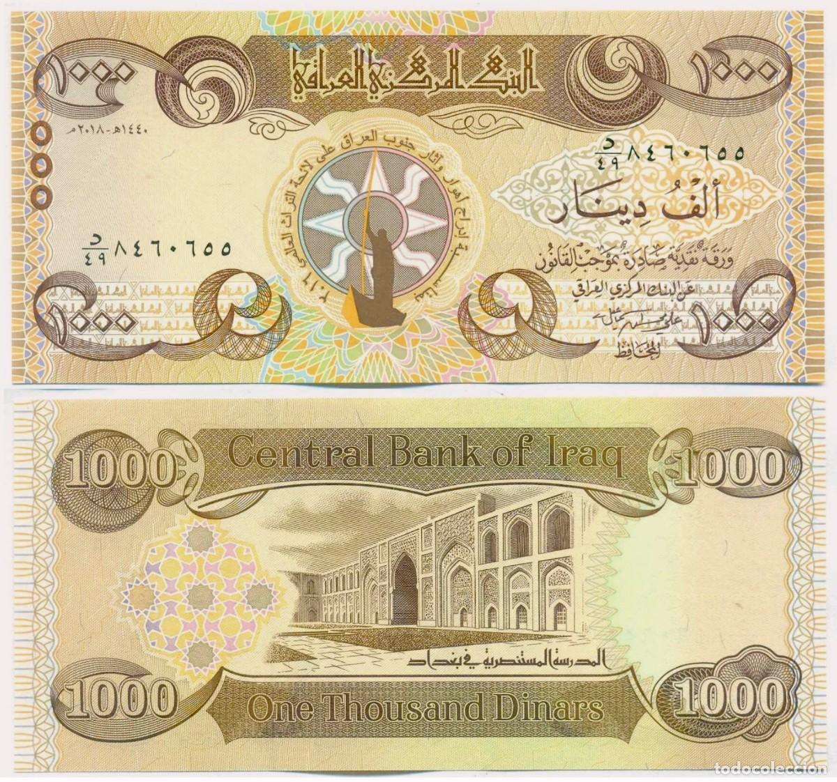 Billetes extranjeros: Iraq 1000 Dinares 2018 Pick 104 Conmemorativo Sin Circular (el billete de la foto)