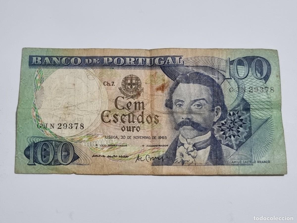 Billetes extranjeros: Antiguo Billete 100 Escudos Banco Portugal 1965 Serie GJN 29378 Coleccionista