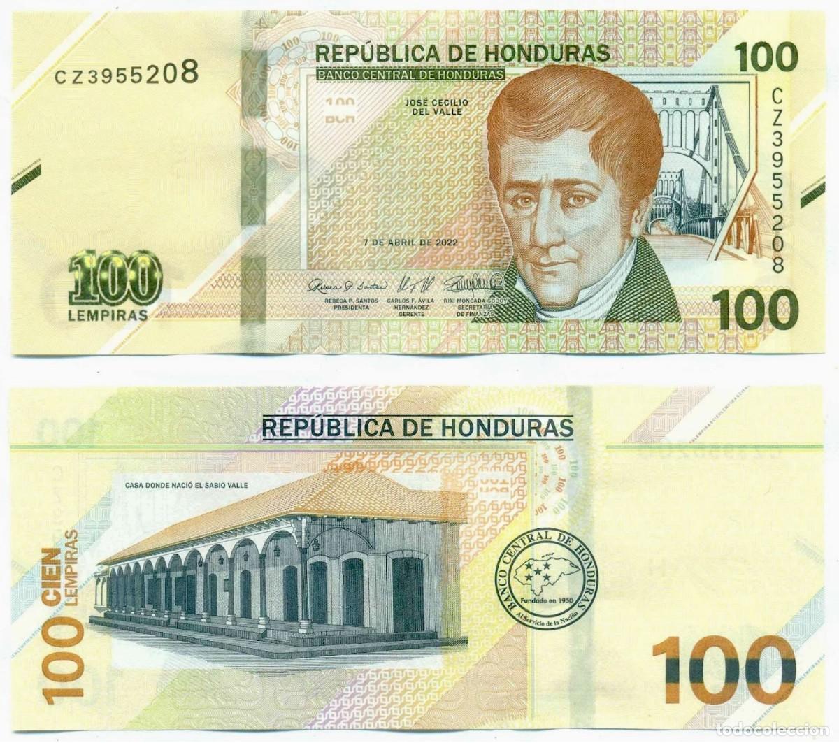 Billetes extranjeros: Honduras 100 Lempiras 2022 Pick 112 s/n CZ3955208 Sin Circular (el billete de la foto)