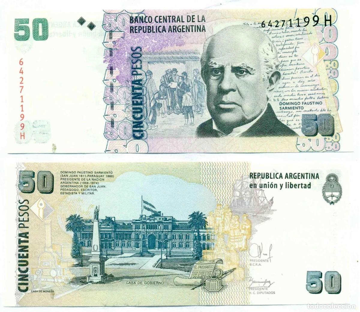 Billetes extranjeros: Argentina 50 Pesos 2014 Fabrega-Dom&iacute;nguez n/s 64271199H Sin Circular (el billete de la foto)