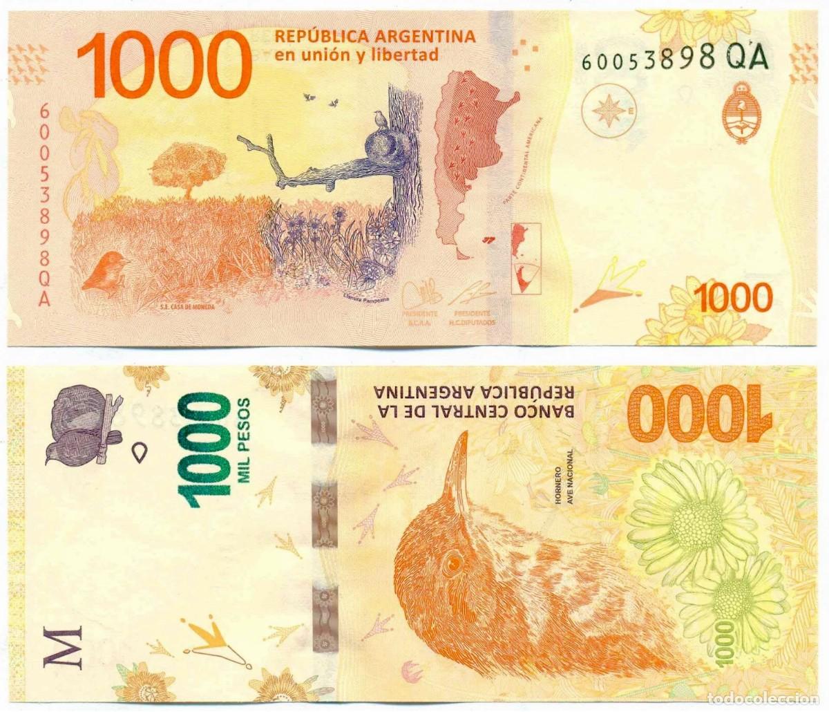 Billetes extranjeros: Argentina 1000 Pesos 2023 Pesce-Massa n/s 60053898QA Sin Circular (el billete de la foto)