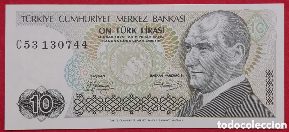 Billetes extranjeros: Billete de Turqu&iacute;a 10 liras Pick P#192 1976 s/c