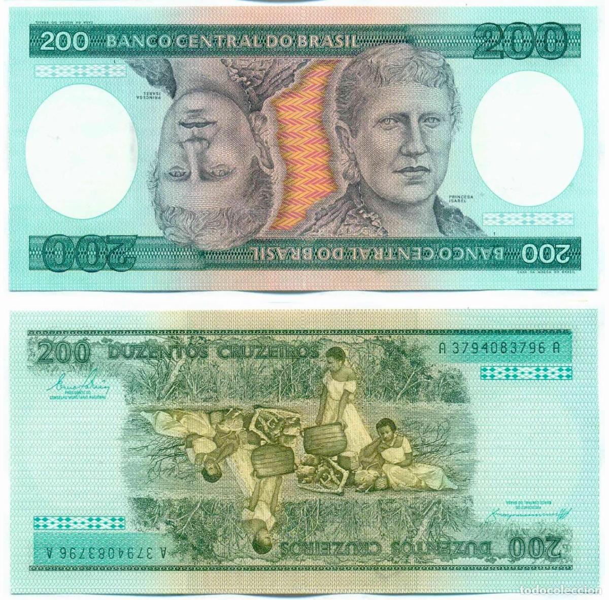 Billetes extranjeros: Brasil 200 Cruzeiros 1984 Pick 199b Sin Circular (el billete de la foto)
