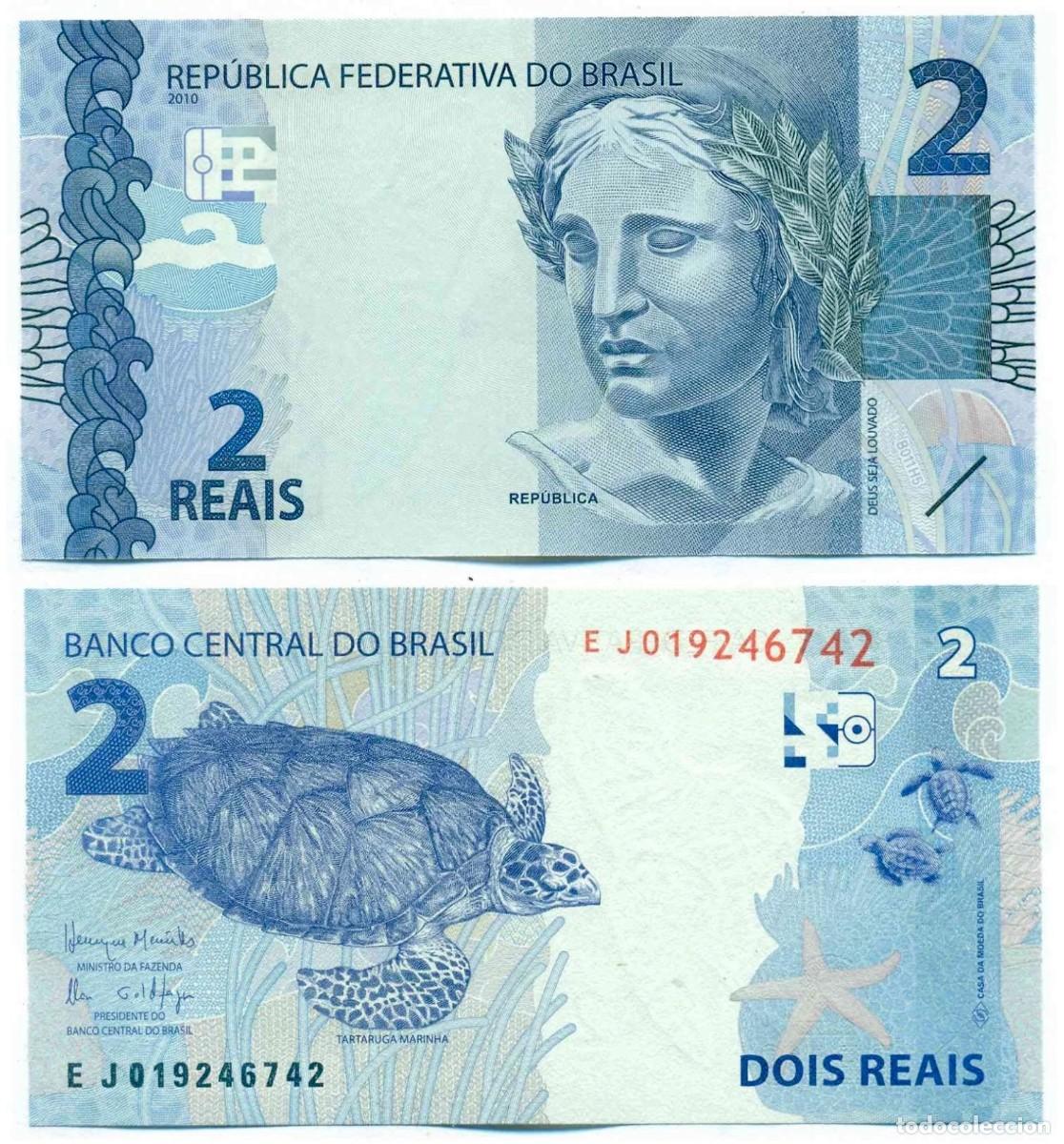 Billetes extranjeros: Brasil 2 Reales 2010 (2017) Pick 252d n/s EJ019246742 Sin Circular (el billete de la foto)