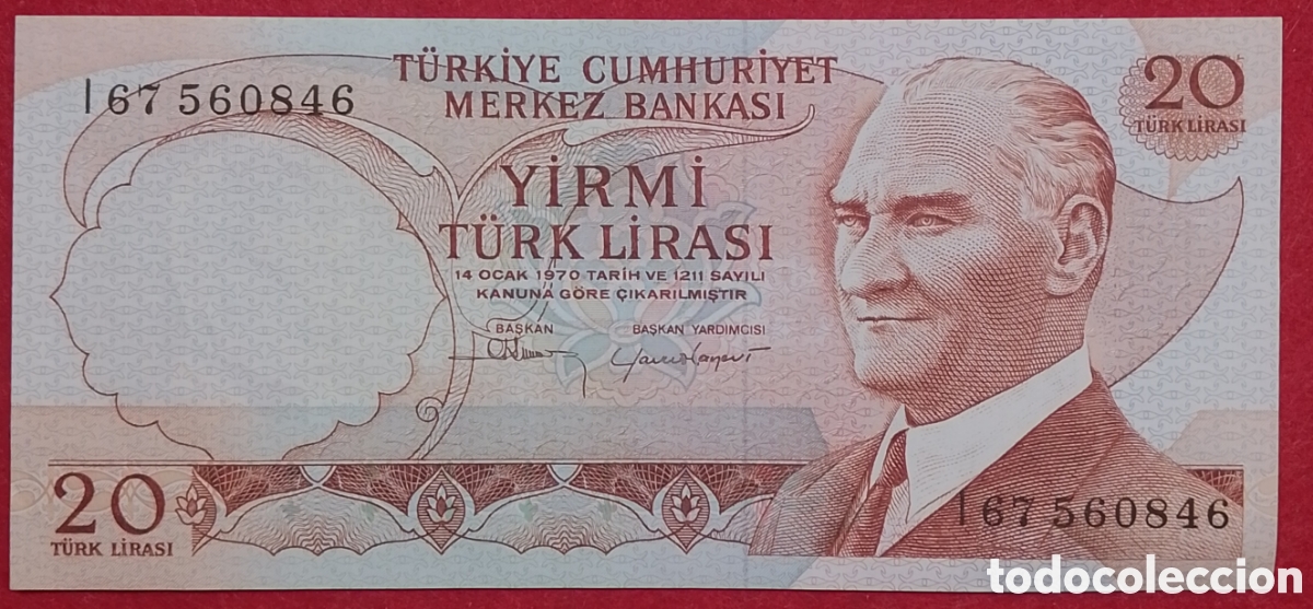 Billetes extranjeros: Billete de Turqu&iacute;a 20 liras Pick P#187 1974 s/c