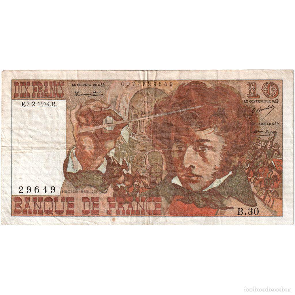 Billetes extranjeros: [#337074] Francia, 10 Francs, Berlioz, 1974-02-07, B.30, BC