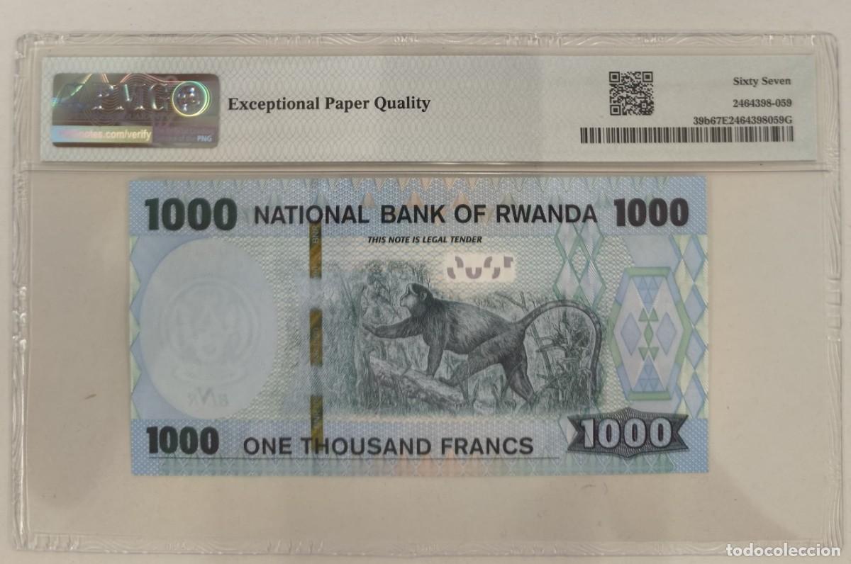 Billetes extranjeros: Billete Rwanda 1000 Francos 2019 Pick 39b PMG 67 EPQ Superb Gem Unc S/N: CG1084910