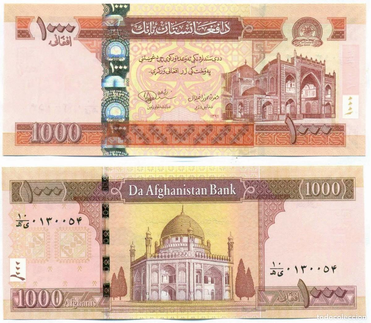 Billetes extranjeros: Afganistan 1000 Afghanis 2012 SH 1391 Pick 77c Sin Circular (el billete de la foto)