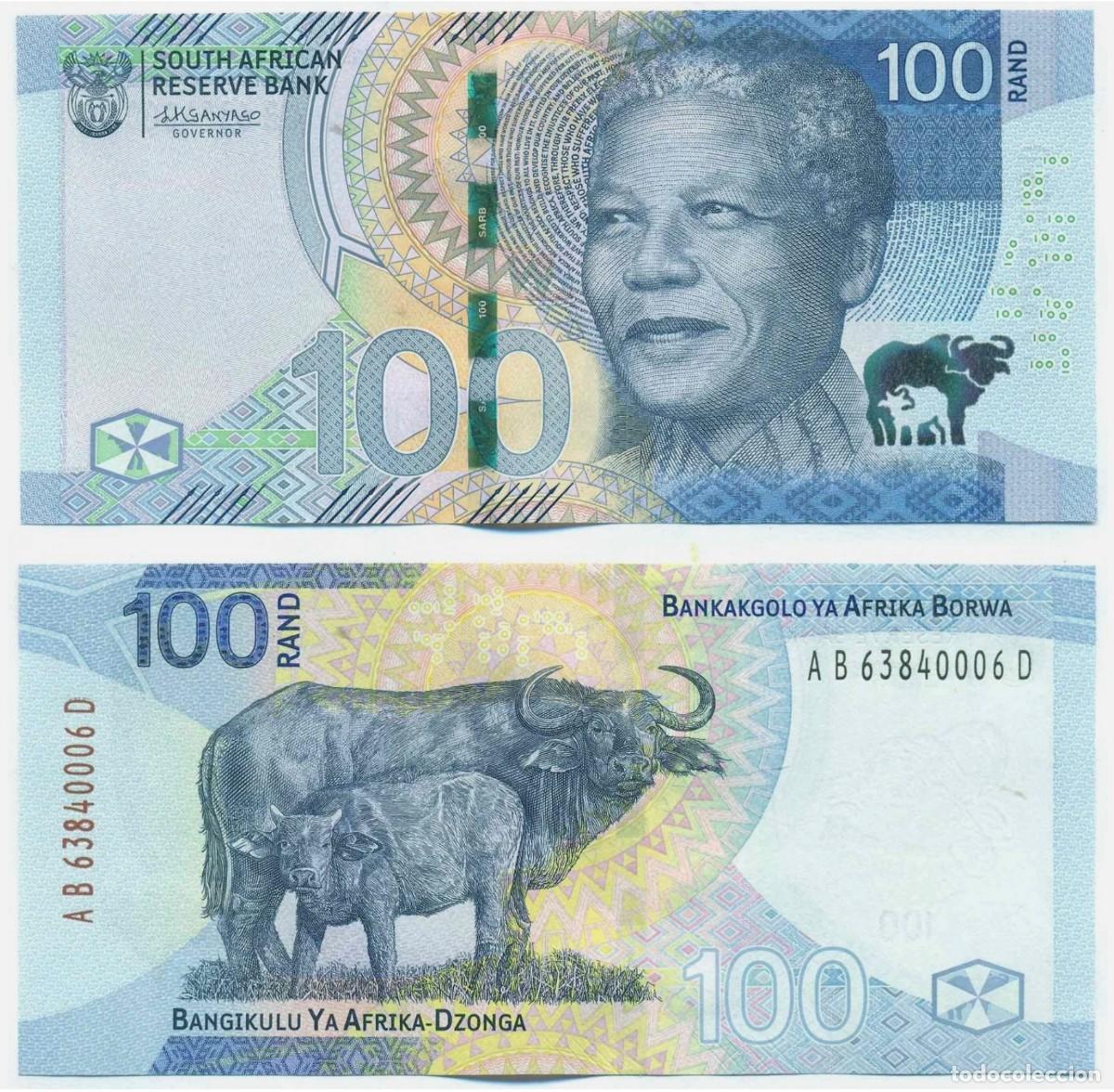 Billetes extranjeros: Sud&aacute;frica 100 Rand 2023 Pick 151 n/s AB63840006D Sin Circular (el billete de la foto)