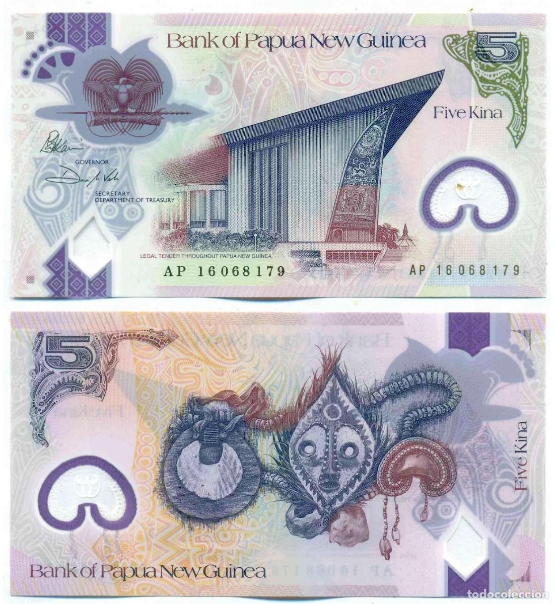 Billetes extranjeros: Papua Nueva Guinea 5 Kina 2016 Pick 51 n/s AP16068179 Pol&iacute;mero Sin Circular (el billete de la foto)
