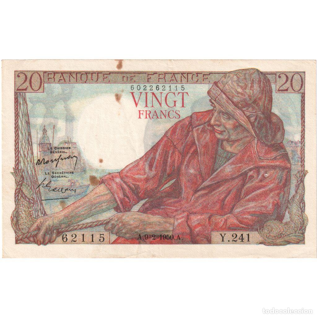 Billetes extranjeros: [#337076] Francia, 20 Francs, P&ecirc;cheur, 1950-02-09, Y.241, BC