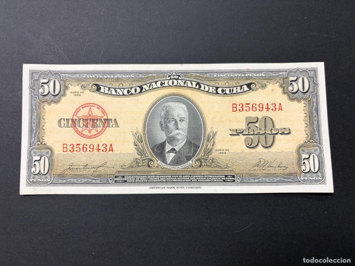 Billetes extranjeros: BILLETE. 50 PESOS. CUBA. 1958. PLANCHA. VER FOTOS