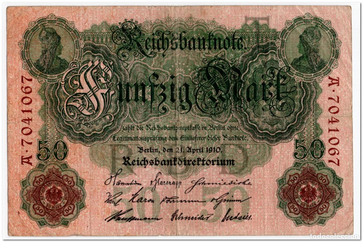 Billetes extranjeros: GERMANY,REICHSBANKNOTE,50 MARK,1910,P.41,VF