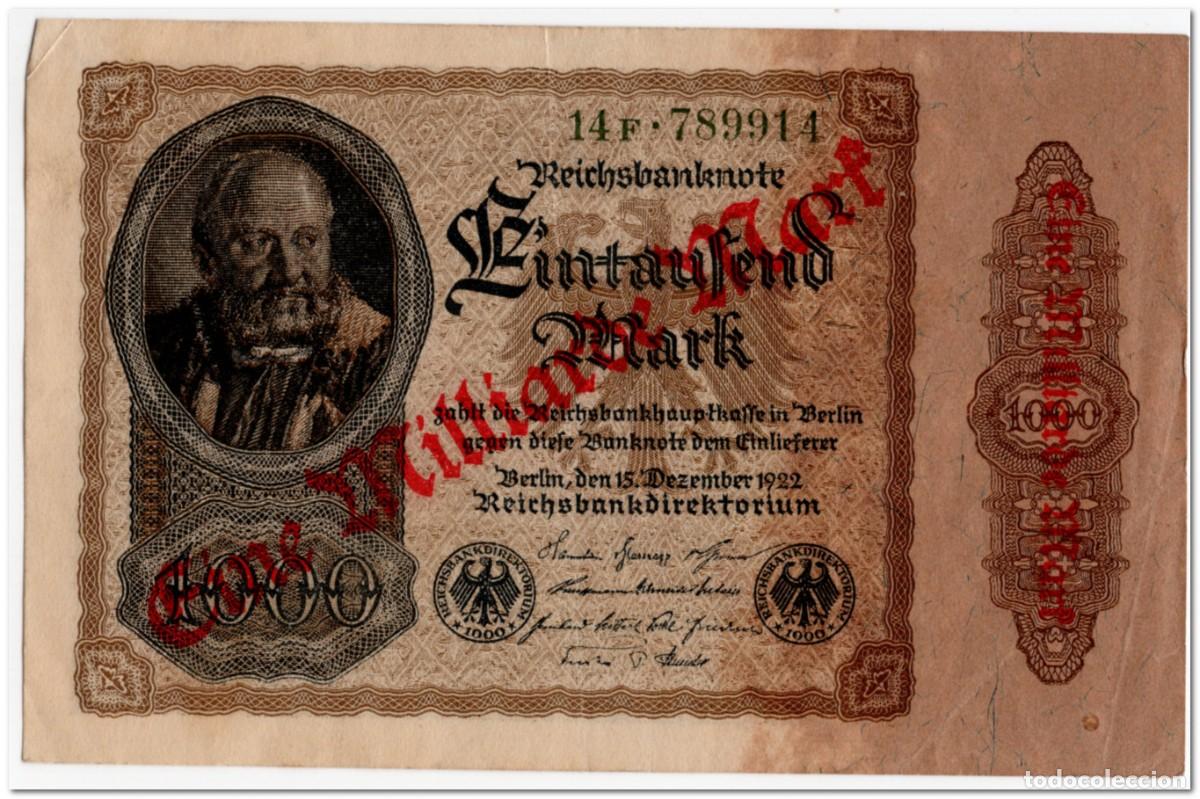 Billetes extranjeros: GERMANY,REICHSBANKNOTE,1 MILLIARDE MARK,1923,P.113,VF+