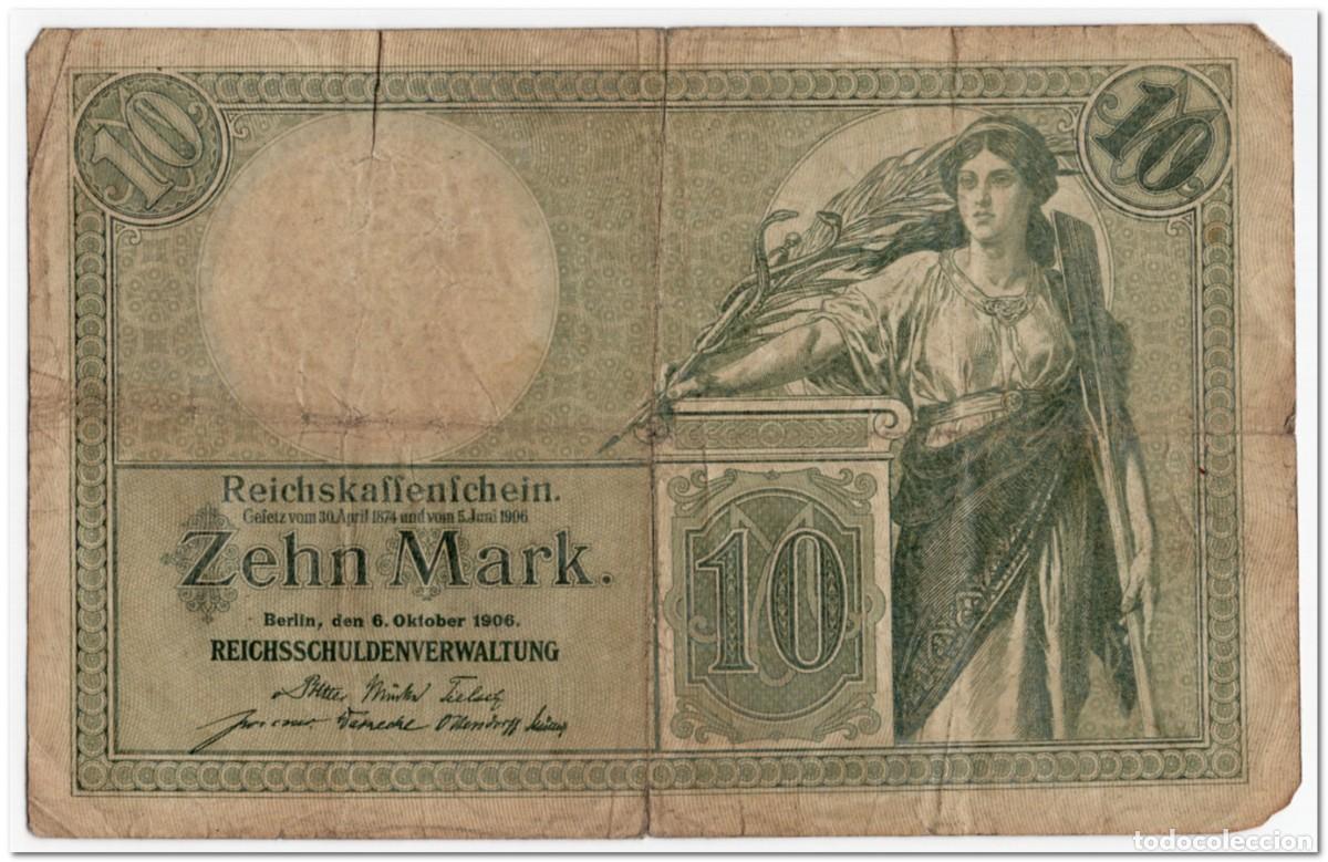 Billetes extranjeros: GERMANY,10 MARK,1906,P.9b,FINE