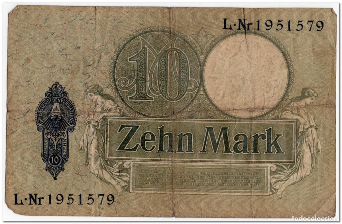 Billetes extranjeros: GERMANY,10 MARK,1906,P.9b,FINE - Foto 2