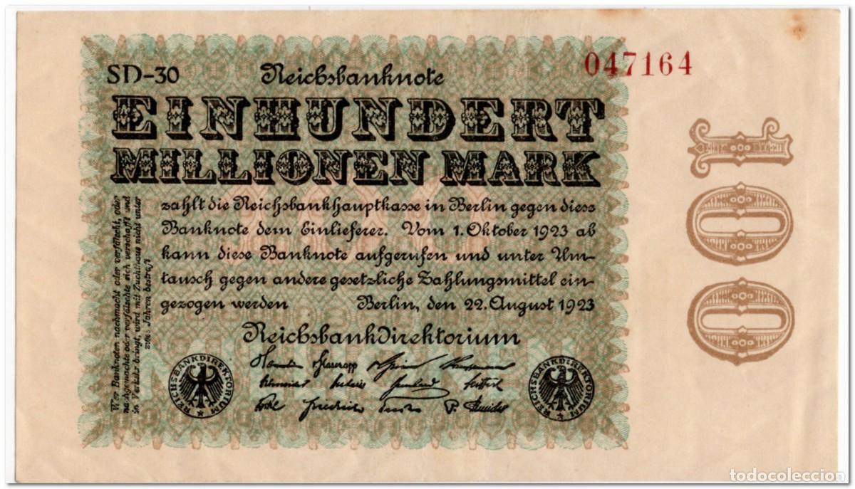 Billetes extranjeros: GERMANY,REICHSBANKNOTE,10 MILLIONEN MARK,1923,P.107,VF+