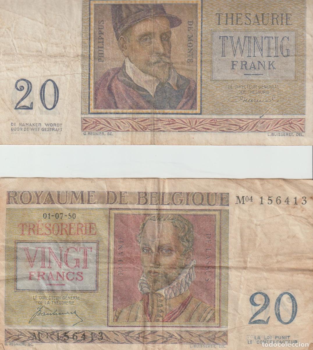 Billetes extranjeros: BILLETES DE BELGICA DE 20 FRANCOS