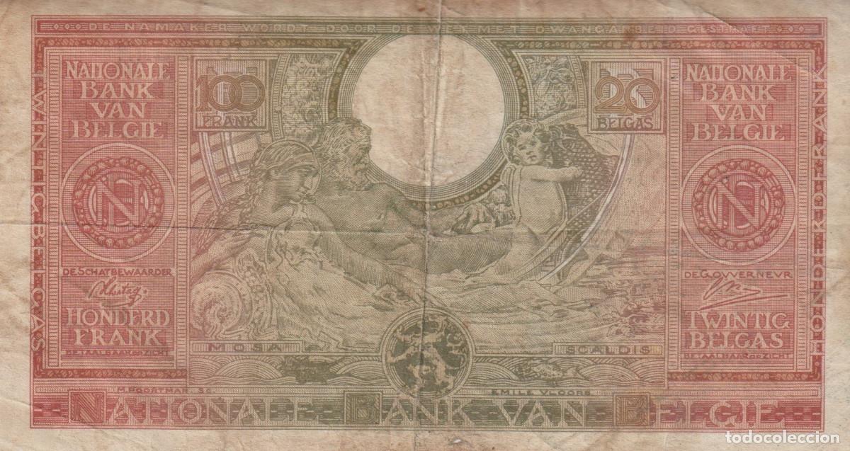 Billetes extranjeros: BILLETE DE BELGICA DE 100 FRANCOS