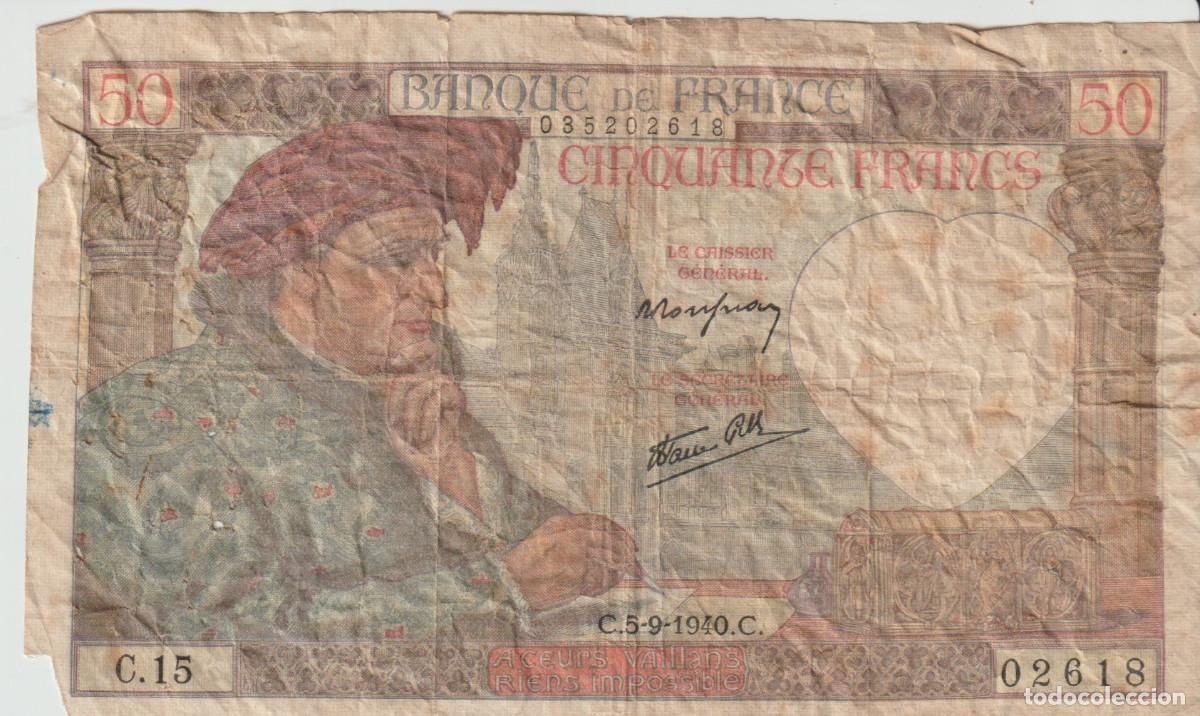 Billetes extranjeros: BILLETE DE FRANCIA 50 FRANCS 1940