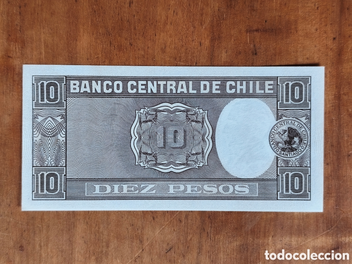 Billetes extranjeros: 10 pesos Chile a&ntilde;os 50 - Foto 2