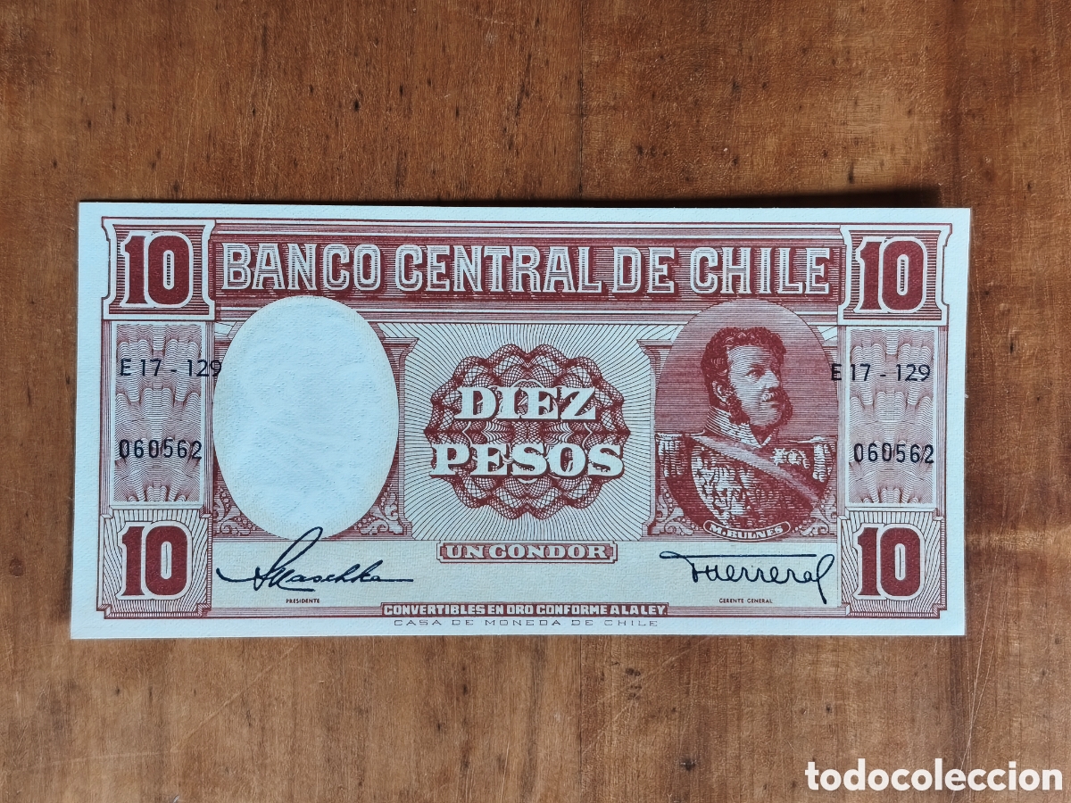 Billetes extranjeros: 10 pesos Chile a&ntilde;os 50