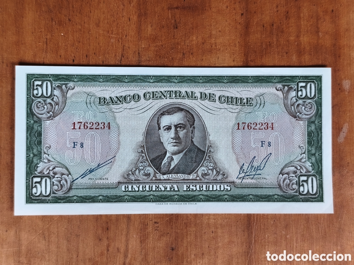 Billetes extranjeros: 50 escudos Chile a&ntilde;os 70