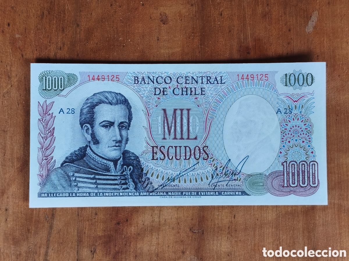 Billetes extranjeros: 1000 escudos Chile a&ntilde;os 70