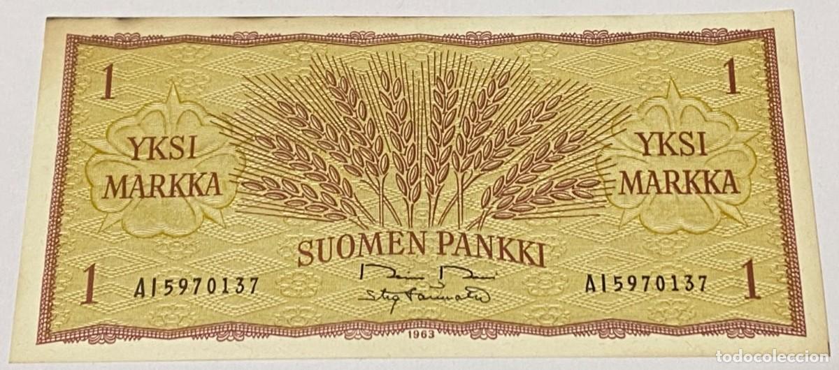 Billetes extranjeros: Billete 1963. 1 Markka. Finlandia. P-98a.28.2. SC - EBC. Sin Circular. Firmas: Rossi = T&ouml;rnroth. Pre
