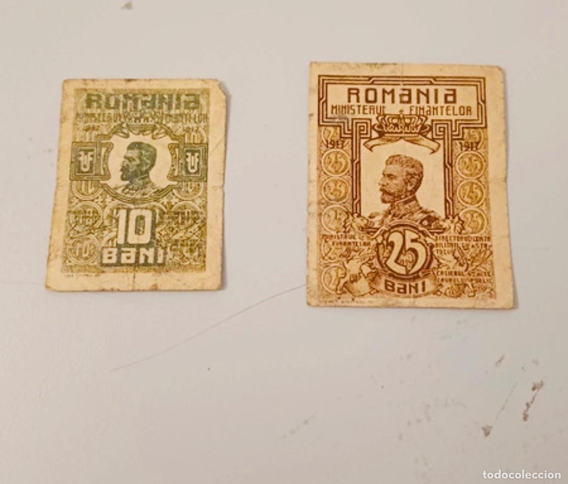 Billetes extranjeros: Billetes Rumania 10 y 25 Bani 1917