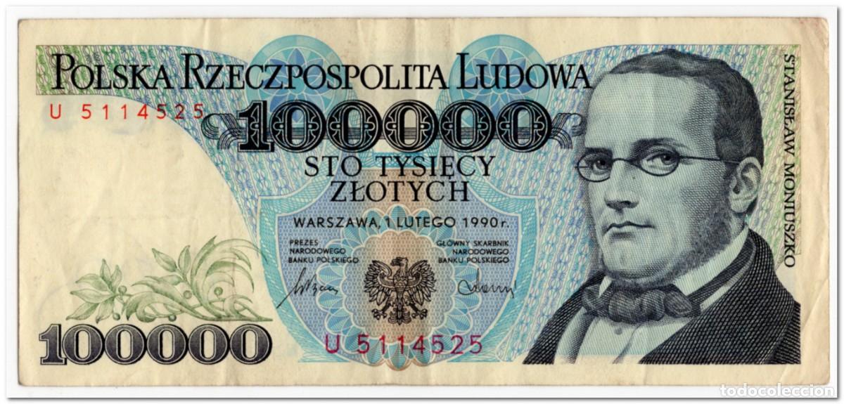 Billetes extranjeros: POLAND,100 000 ZLOTYCH,1990,P.154,aVF