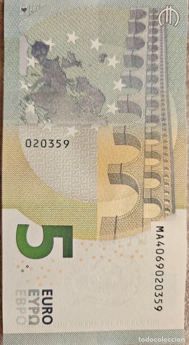 Billetes extranjeros: BILLETE 5 EUROS 2013 PORTUGAL PLANCHA - FIRMA DRAGHI - SERIE MA - PLANCHA M006D3