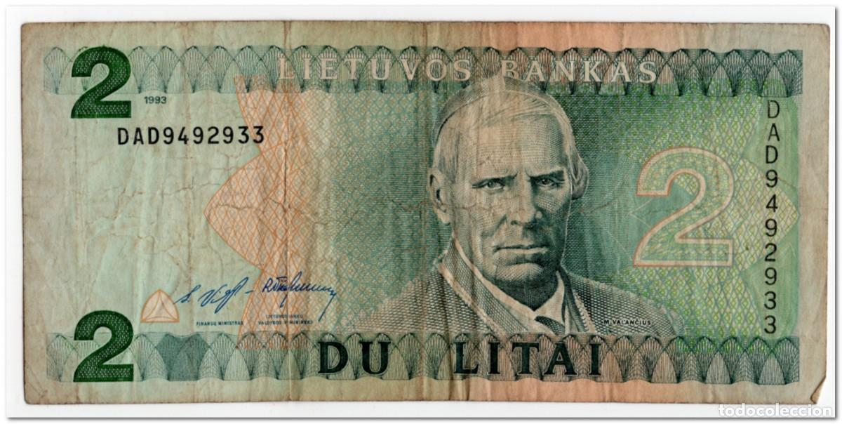 Billetes extranjeros: LITHUANIA,2 LITAI,1993,P.54a,aFINE