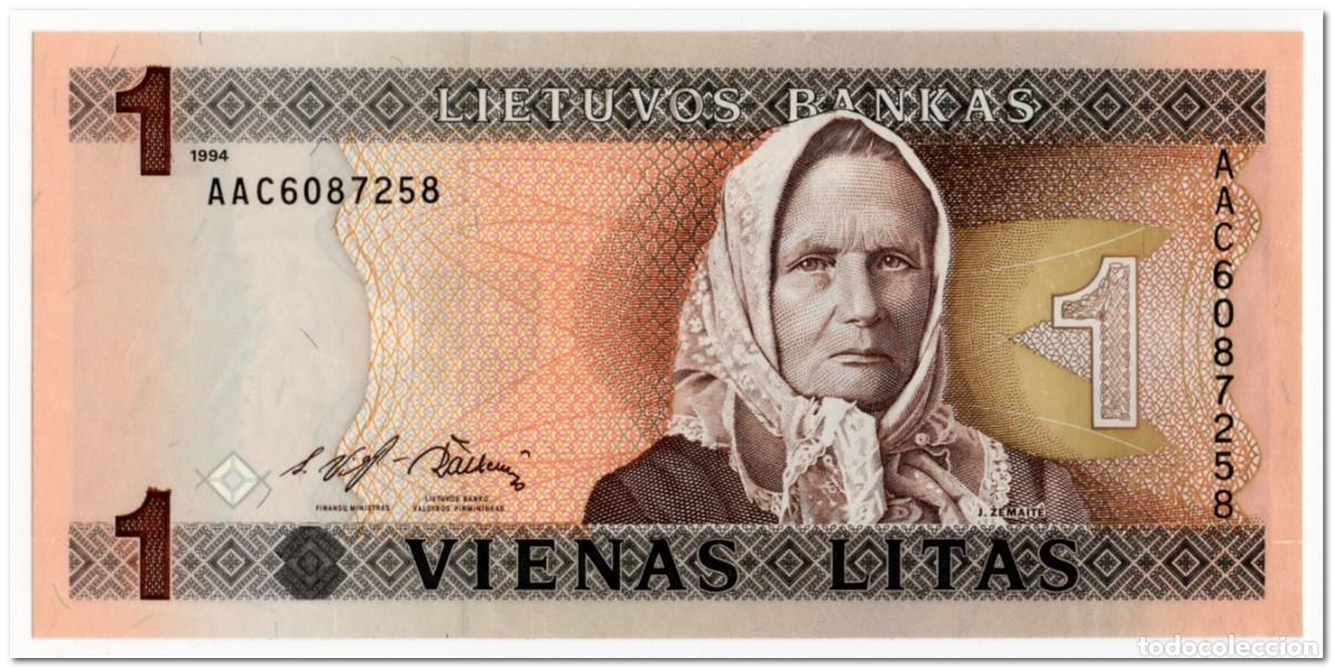 Billetes extranjeros: LITHUANIA,1 LITAS,1994,P.53,UNC