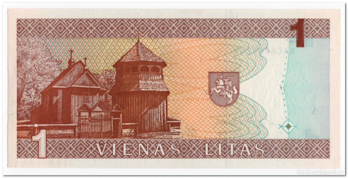 Billetes extranjeros: LITHUANIA,1 LITAS,1994,P.53,UNC - Foto 2