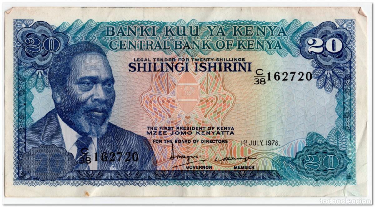 Billetes extranjeros: KENYA,20 SHILINGI,1978,P.17,VF