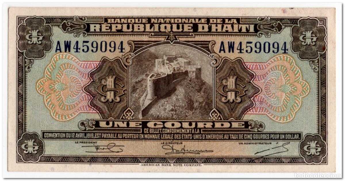 Billetes extranjeros: HAITI,1 GOURDE,L.1919 (1951-64) P.178,XF-AU
