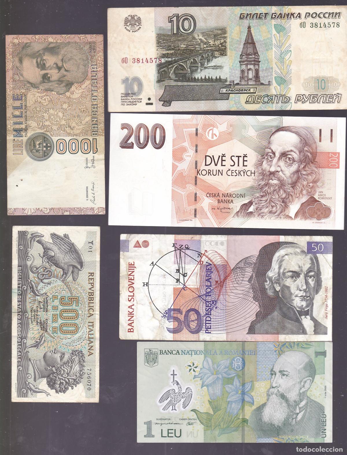 Billetes extranjeros: F6-50-Lote 6 BILLETES MUNDIALES