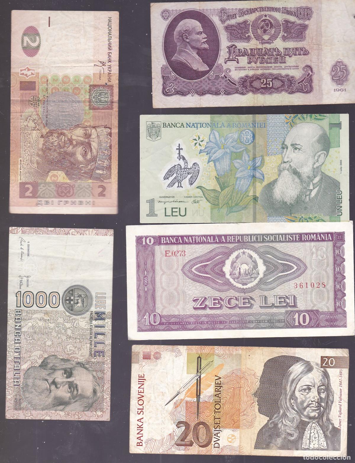 Billetes extranjeros: F6-51-Lote 6 BILLETES MUNDIALES