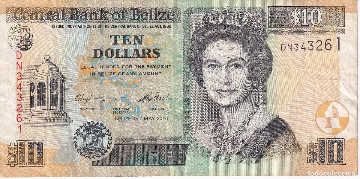 Billetes extranjeros: BILLETE DE BELIZE DE 10 DOLLARS DEL A&Ntilde;O 2016