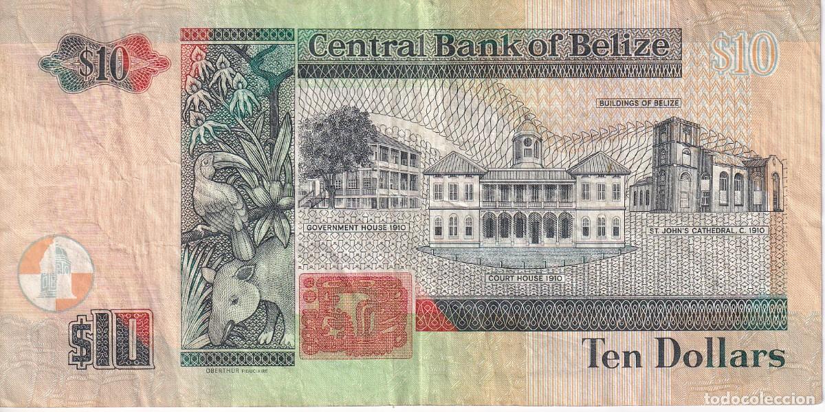 Billetes extranjeros: BILLETE DE BELIZE DE 10 DOLLARS DEL A&Ntilde;O 2016 - Foto 2