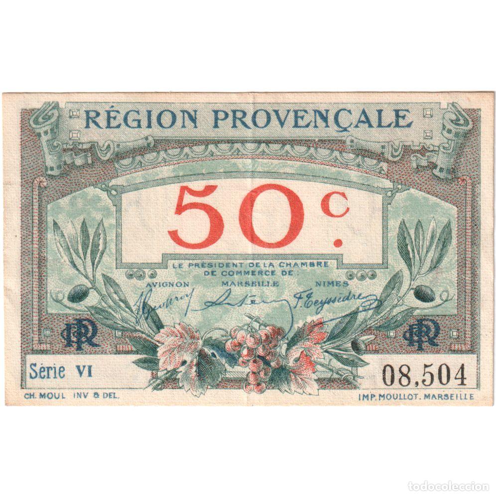 Billetes extranjeros: [#337116] Francia, AVIGNON-MARSEILLE-NIMES, 50 Centimes, SERIE VI, MBC