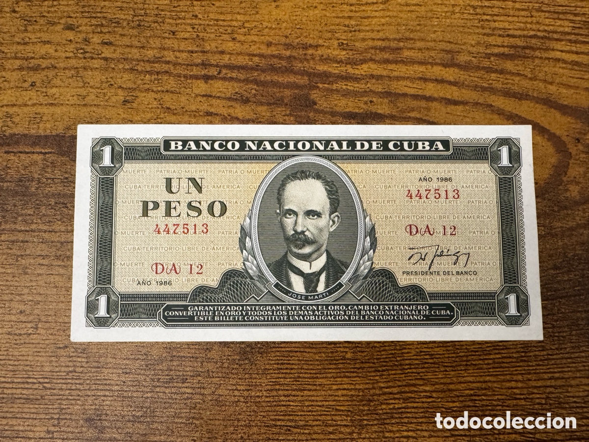 Billetes extranjeros: Billete de 1 peso 1986 Cuba. SC