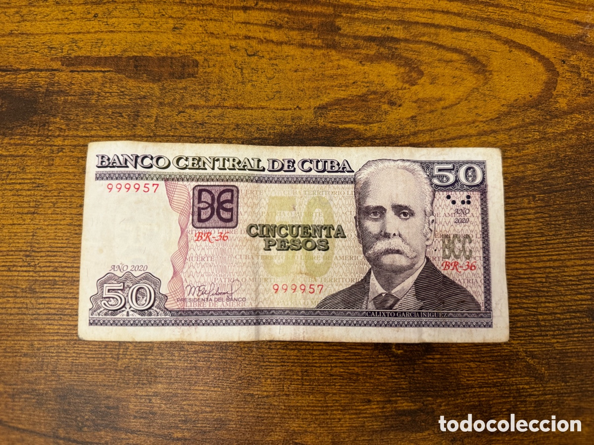 Billetes extranjeros: Billete de 50 pesos 2020 Cuba. Numero de Serie Alto. Circulado