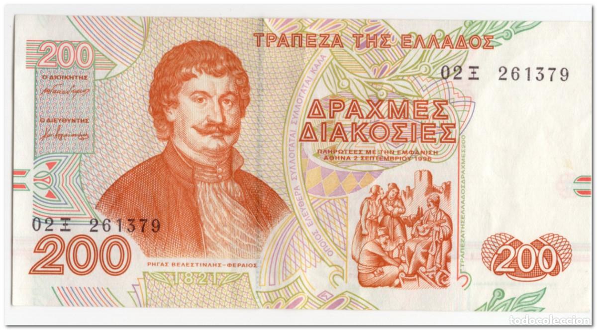 Billetes extranjeros: GREECE,200 DRACHMAES,1996,P.204,VF-XF