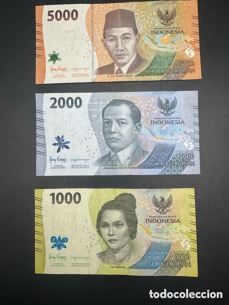 Billetes extranjeros: Lote 3 billetes Indonesia